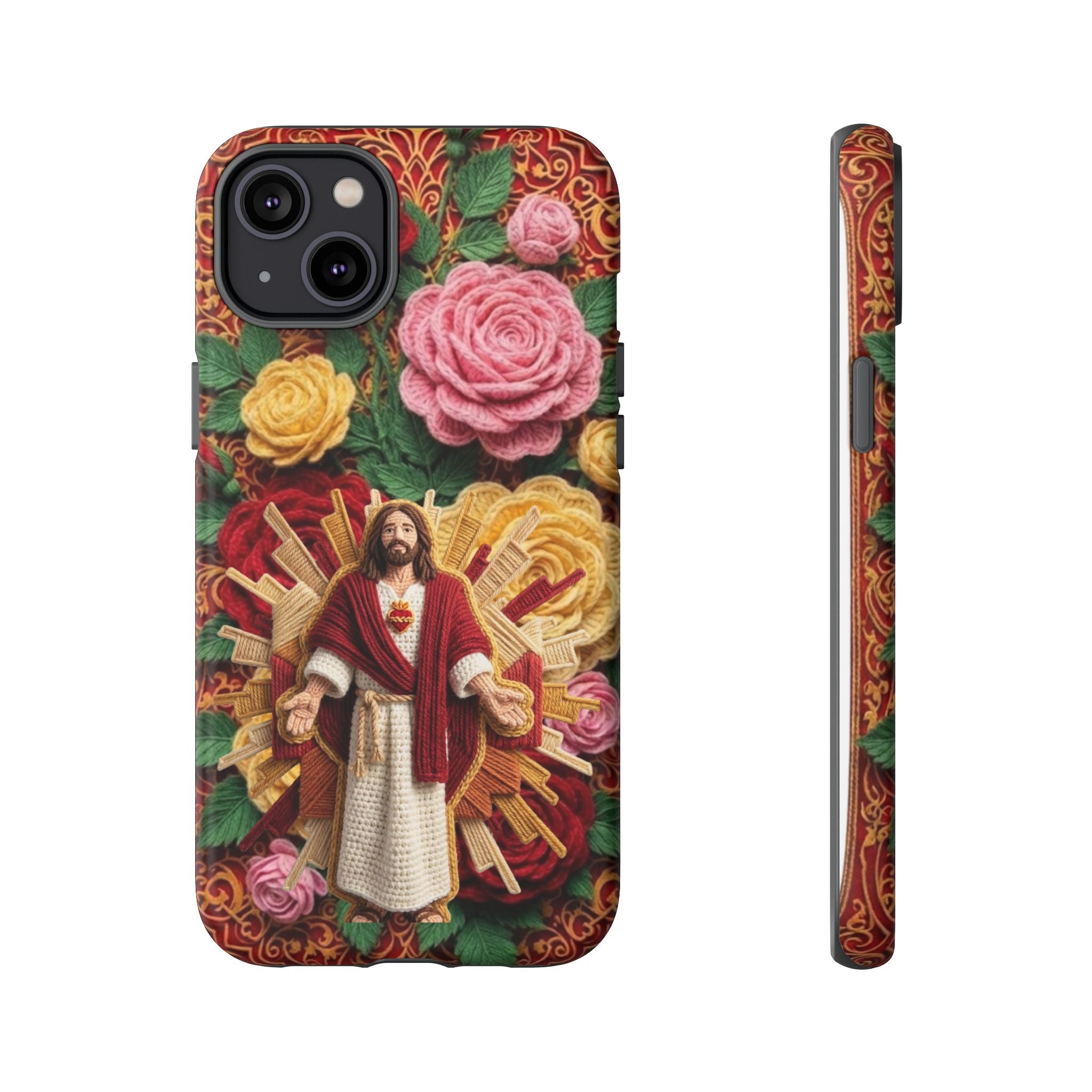 Jesus Resurrection faux-yarn phone case | Resurrection artwork phone case