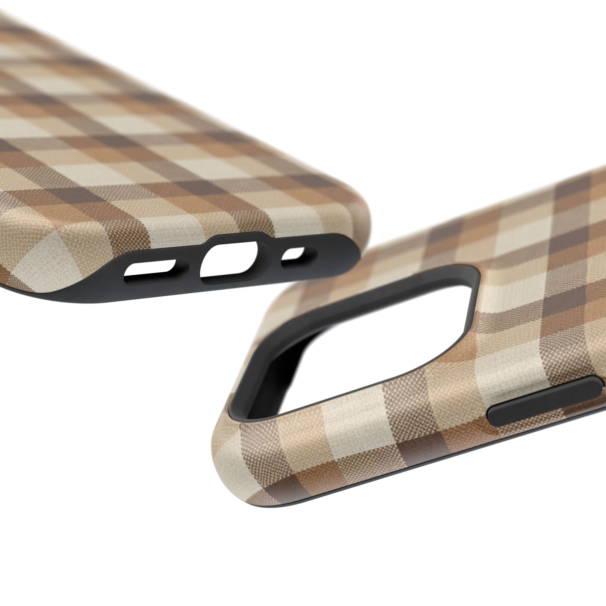 Brown Plaid Pattern Impact-Resistant Case | Checkered Phone Case