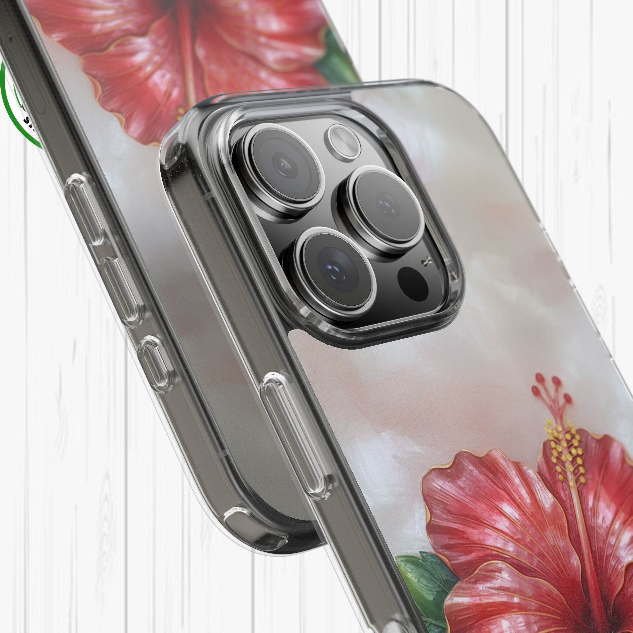 Unique Red flower art Phone Case Floral relief carving Red hibiscus sculpture Decorative tropical flower decor vibrant artistic