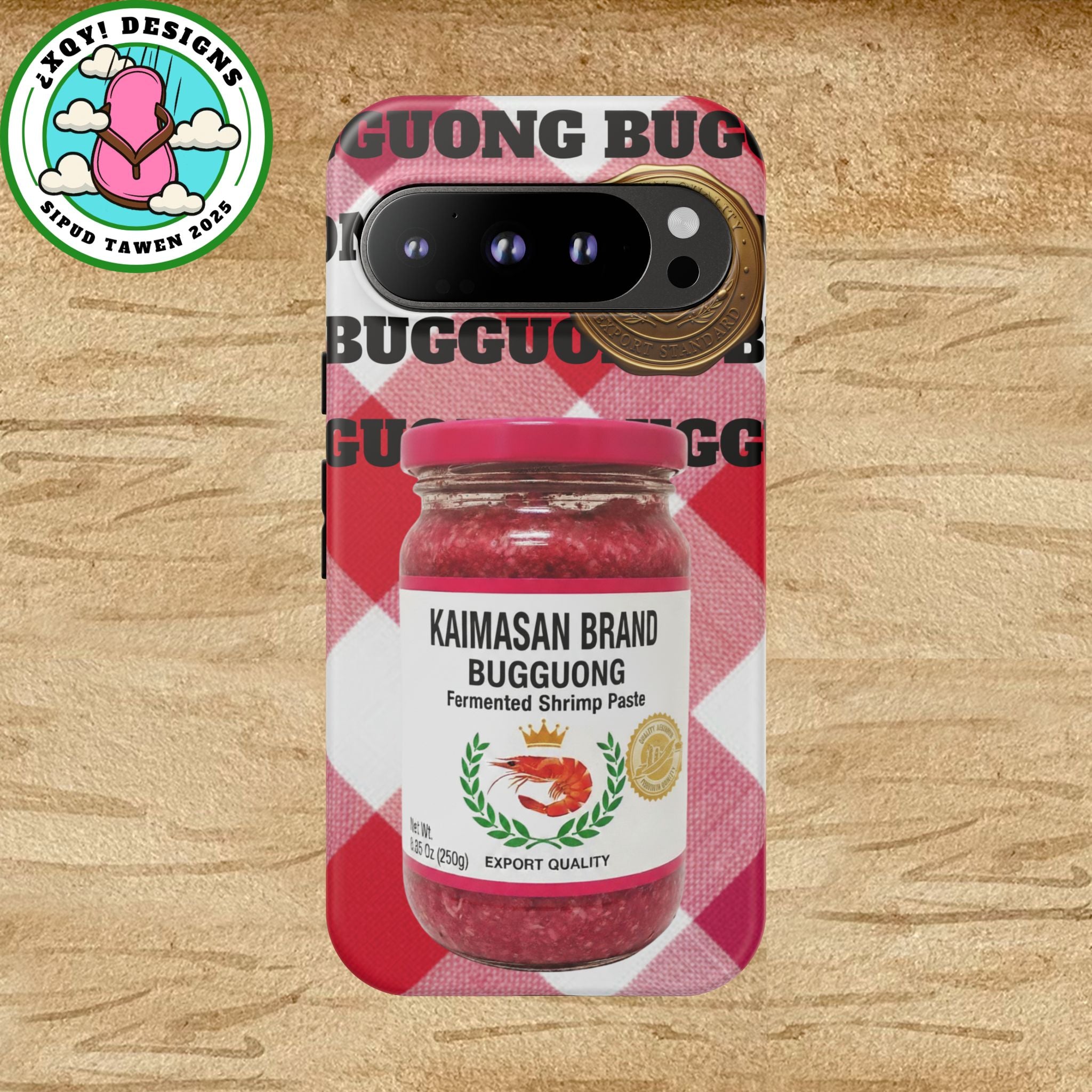 Red Gingham Phone Case Filipino Food Lover Gingham Pattern Phone Accessory Foodie Philippine Cuisine Lover Gift for Foodies