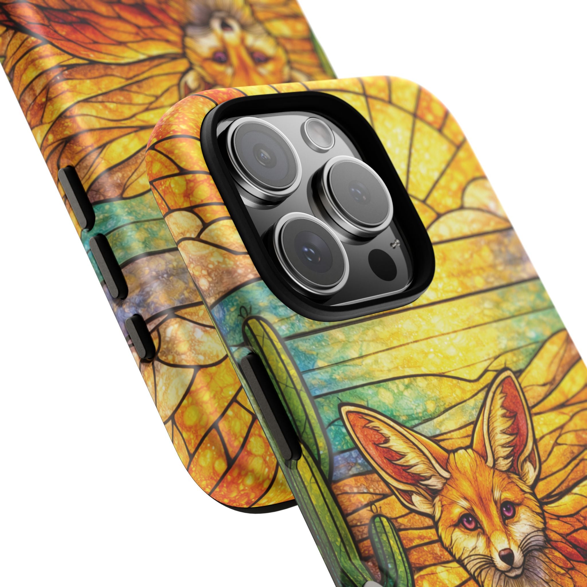 Desert Fox Stained Glass Phone Case — Galaxy & iPhone Pixel Compatible