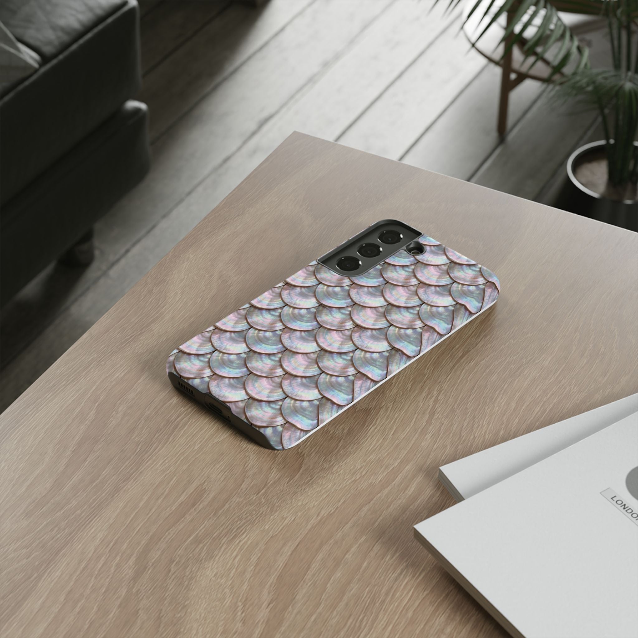 Mother of Pearl Scallop Scale Phone Case — Luxury Galaxy iPhone & Pixel