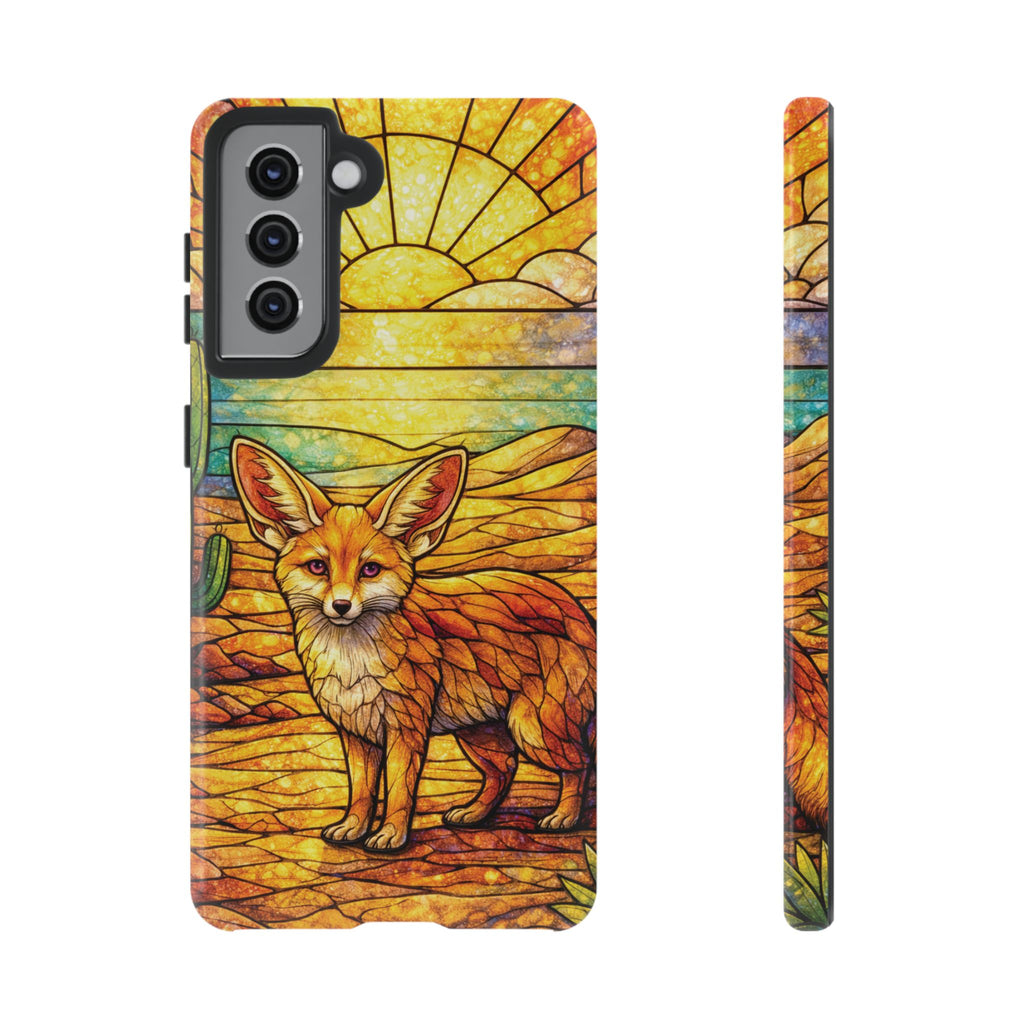 Desert Fox Stained Glass Phone Case — Galaxy & iPhone Pixel Compatible