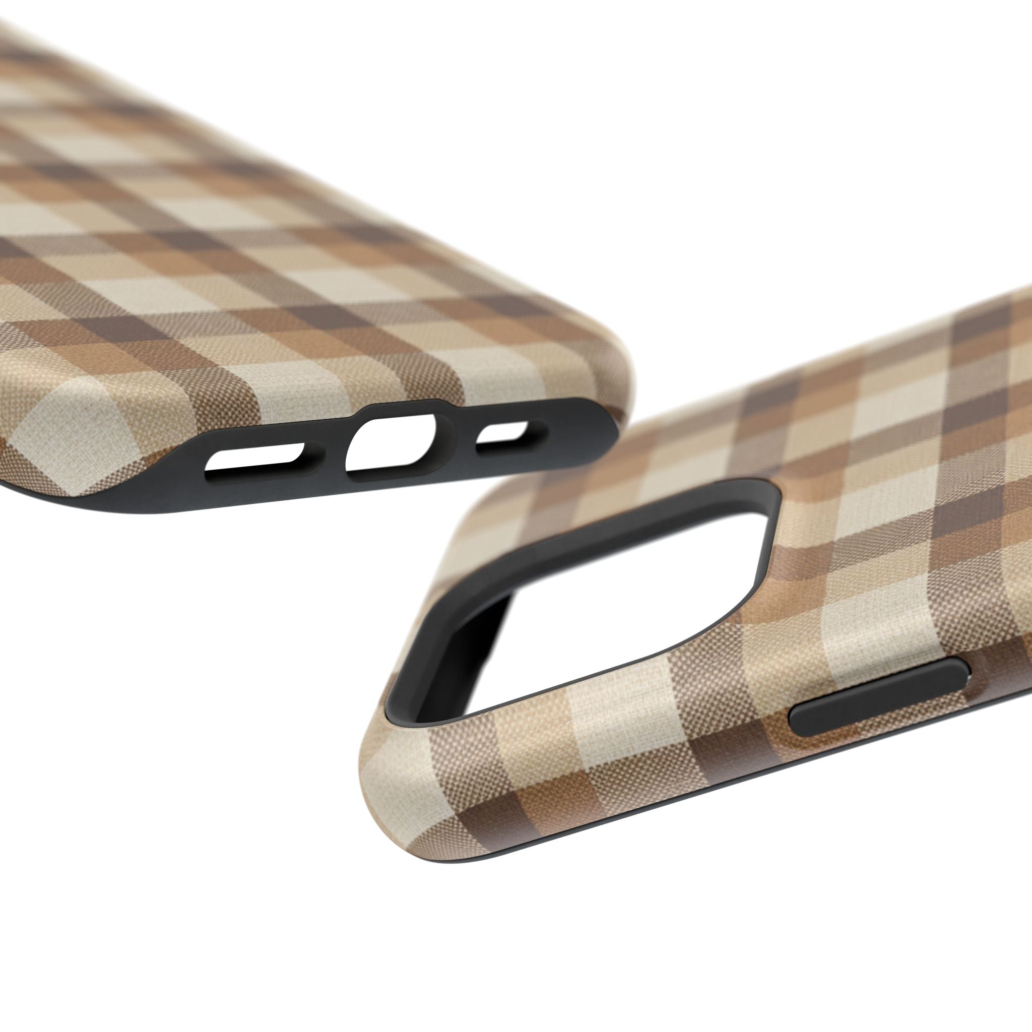 Brown Plaid Pattern Impact-Resistant Case | Checkered Phone Case