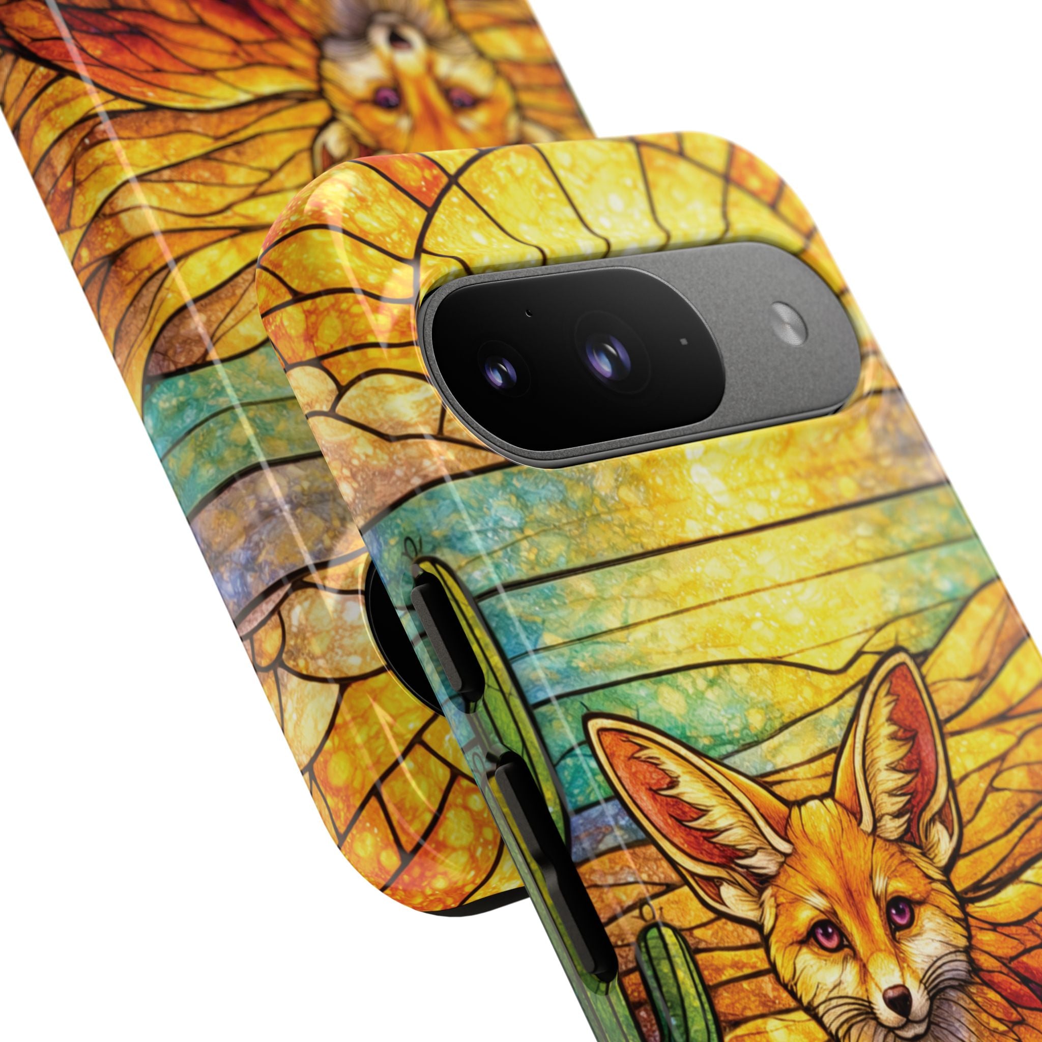 Desert Fox Stained Glass Phone Case — Galaxy & iPhone Pixel Compatible