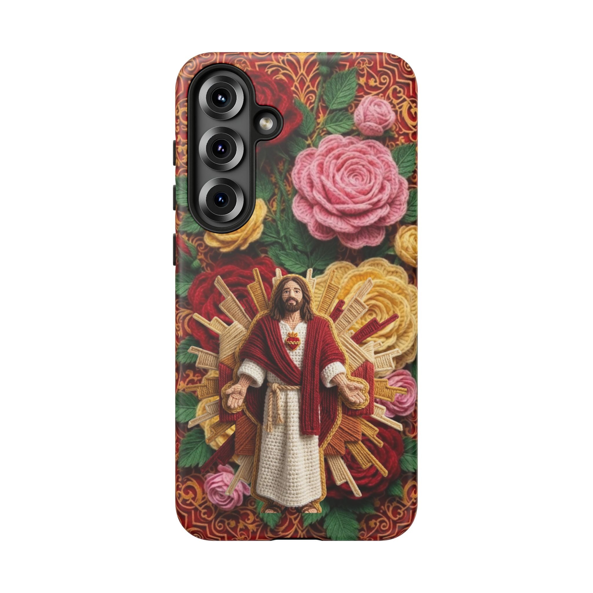 Jesus Resurrection faux-yarn phone case | Resurrection artwork phone case
