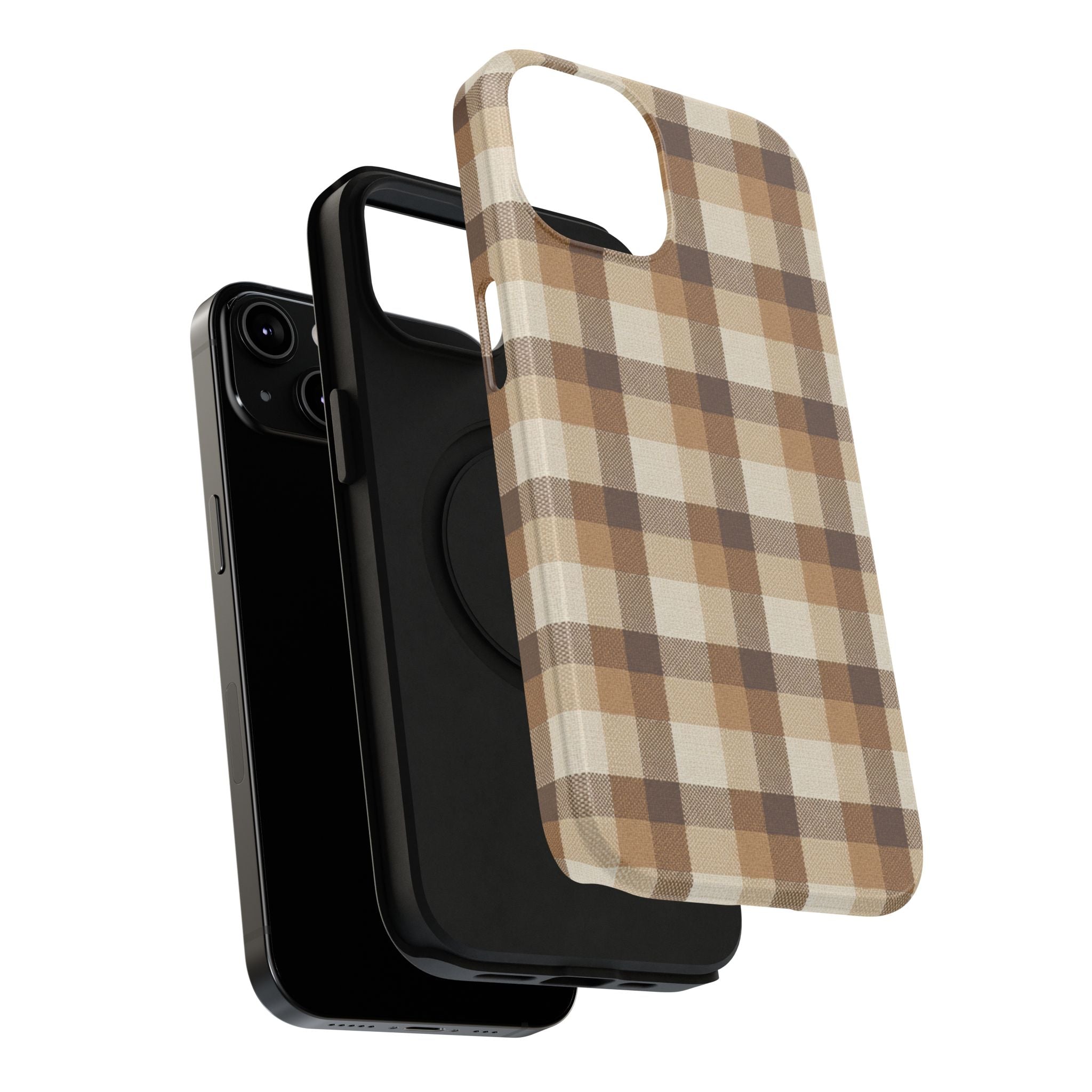 Brown Plaid Pattern Impact-Resistant Case | Checkered Phone Case