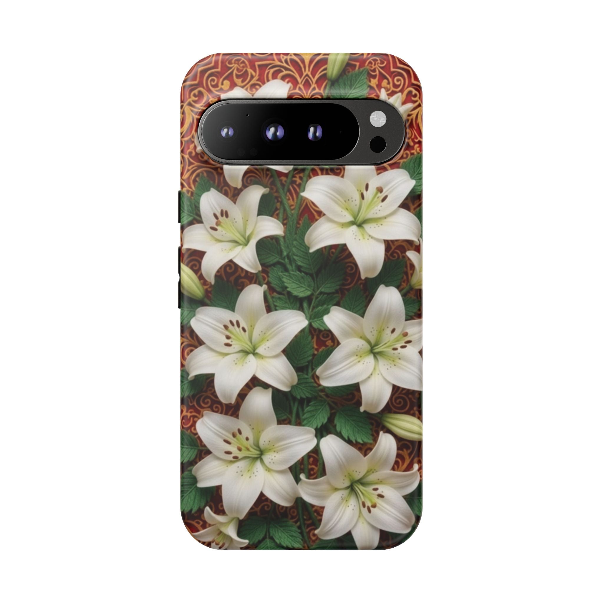 Luxury Lily Phone Case Elegant Floral Ornate Botanical Style Pristine White Bloom Motif Unique Accessory for iPhone Samsung Pixel Devices