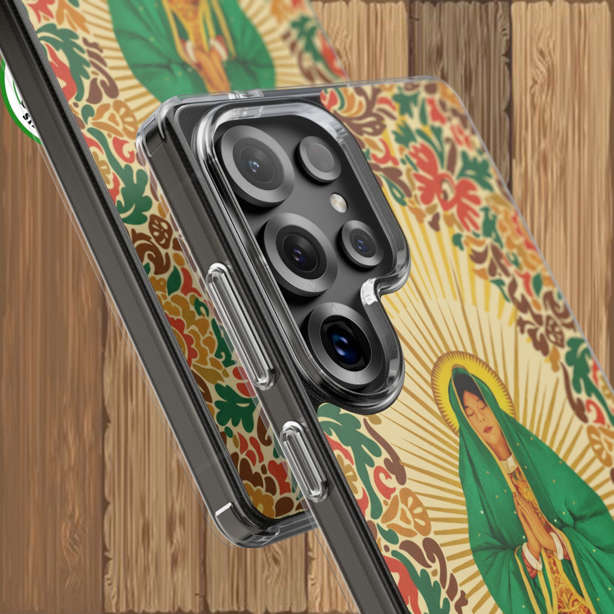 Virgin of Guadalupe Phone Case — Cut-Paper Style Religious Christian iPhone Samsung Pixel