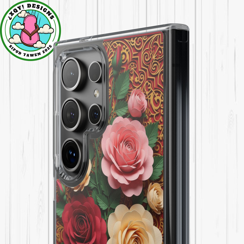 Cut-Paper Rose Bouquet Phone Case