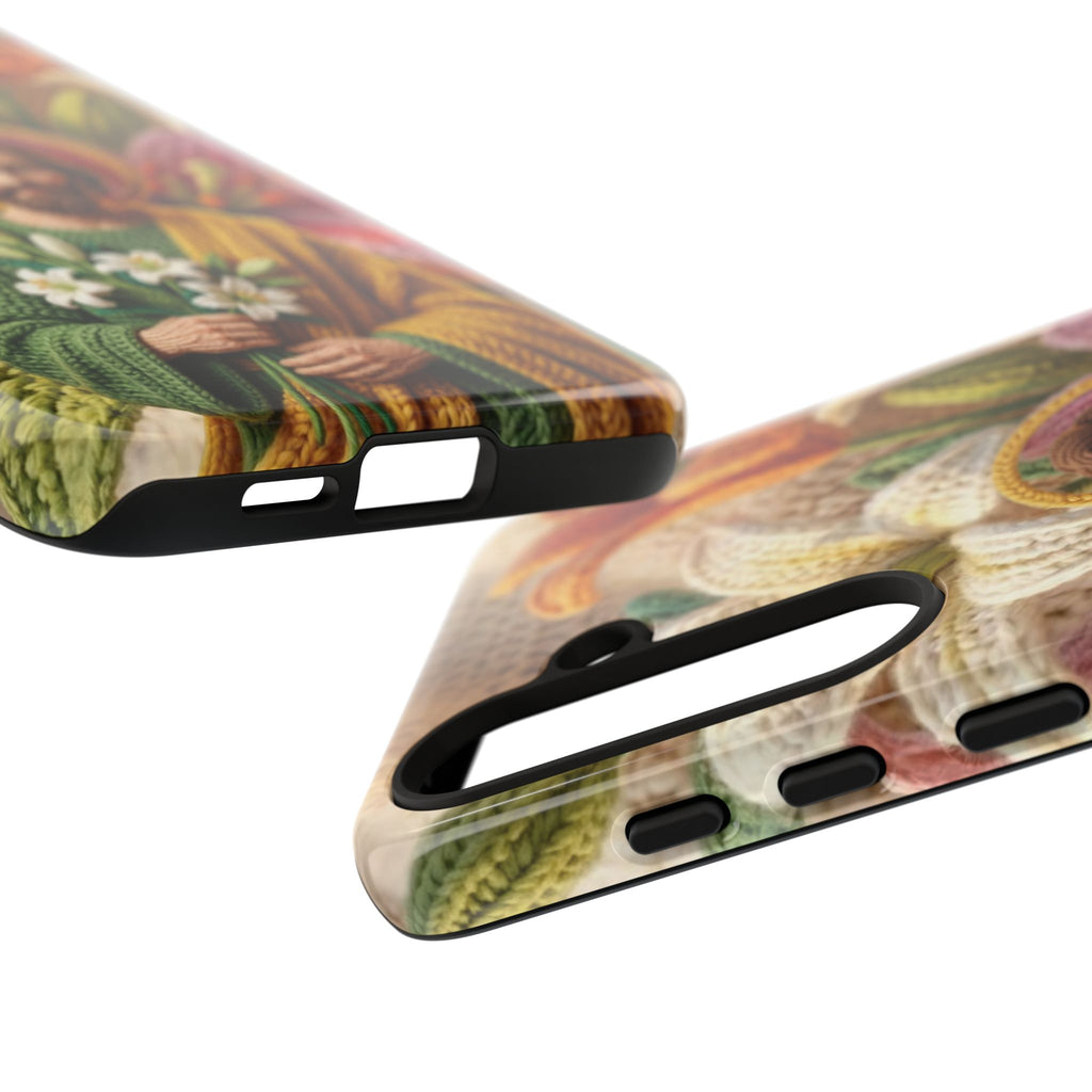 Phone Case Saint Joseph Lilies Design Holy Figure Phone Cover Faith Based Faux Yarn Saint of Workers Gift Samsung iPhone Pixel Models