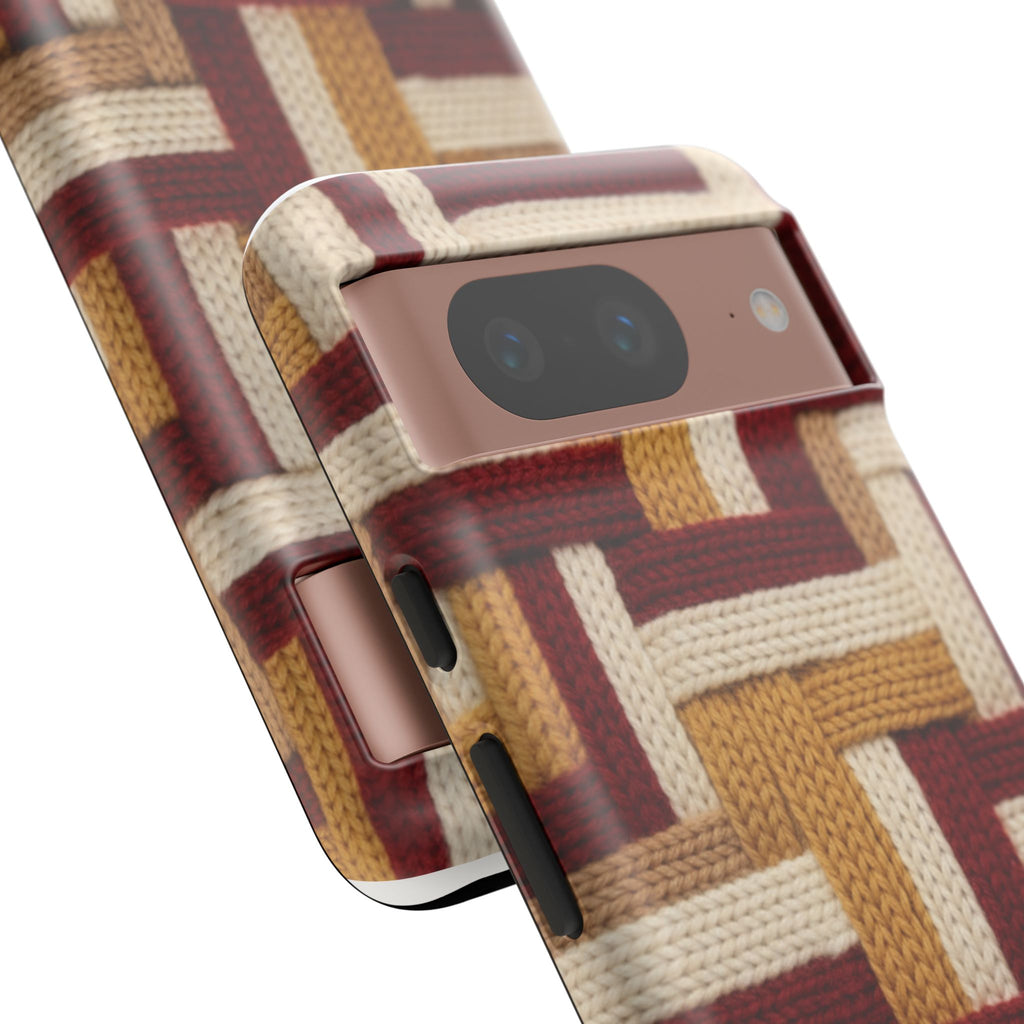 Yarn Pattern Phone Case Cozy Knit Texture Smartphone Protective Cover Elegant Design Mobile Device Cases for Samsung iPhone Pixel Models