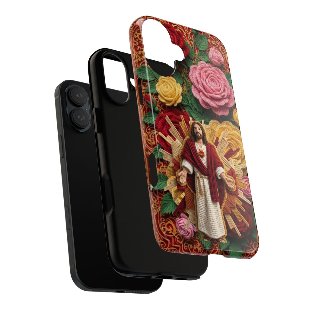 Jesus Resurrection faux-yarn phone case | Resurrection artwork phone case