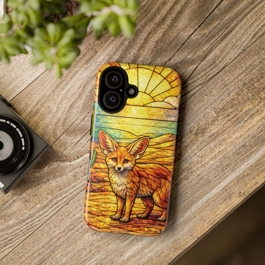 Desert Fox Stained Glass Phone Case — Galaxy & iPhone Pixel Compatible