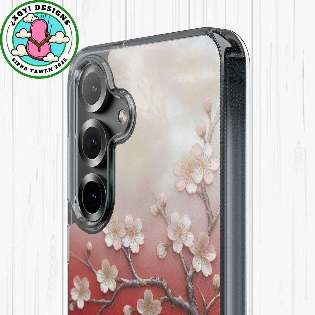 Mother of Pearl Floral Phone Case Elegant Sakura Design Asian Inspired Shell Inlay Artwork Japanese Blossom Decor Mobile Cover