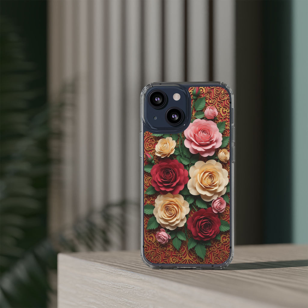 Cut-Paper Rose Bouquet Phone Case