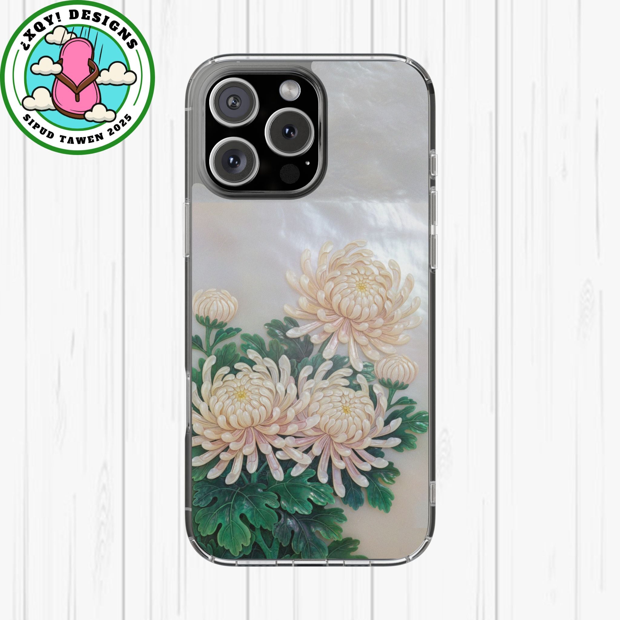 Mother of pearl inlay Phone Case Nacre art panel Chinese mother of pearl flowers Chrysanthemum wall art design elegant luxury  gift