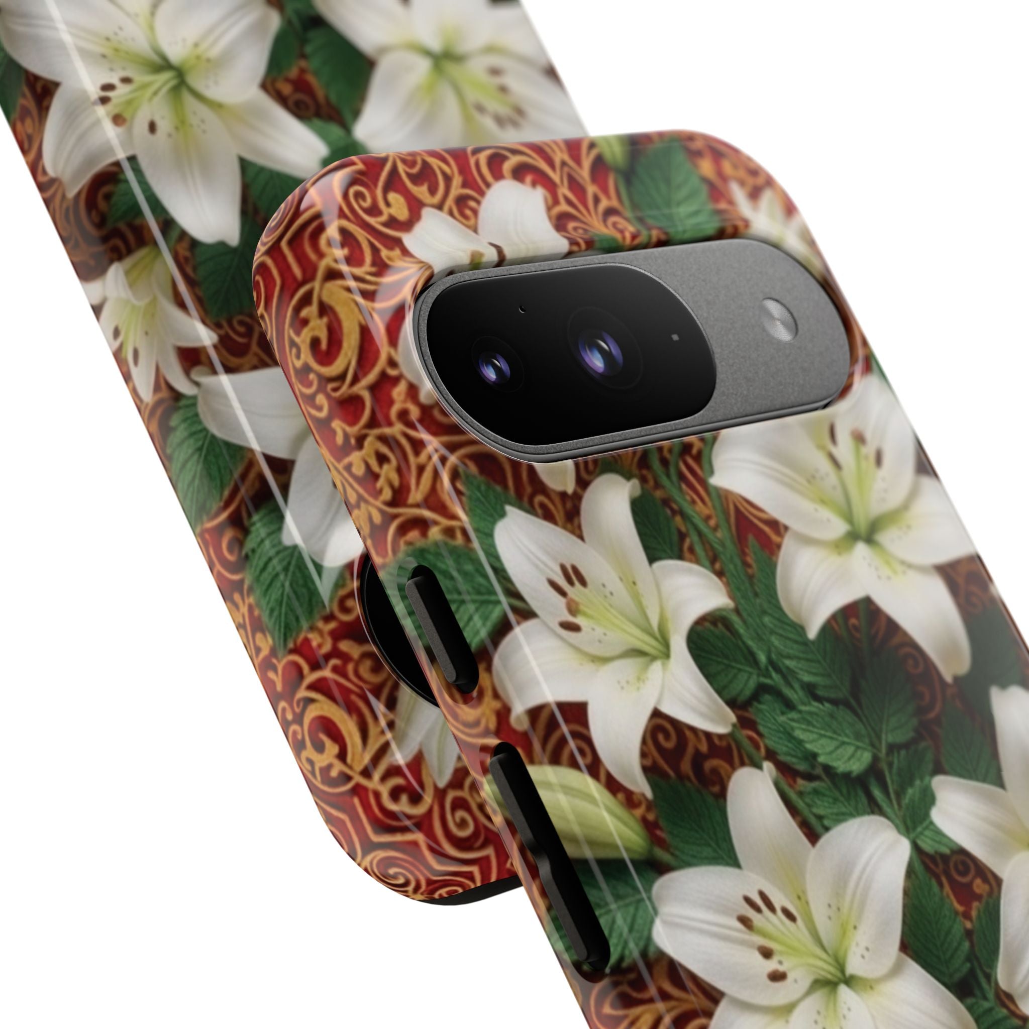 Luxury Lily Phone Case Elegant Floral Ornate Botanical Style Pristine White Bloom Motif Unique Accessory for iPhone Samsung Pixel Devices