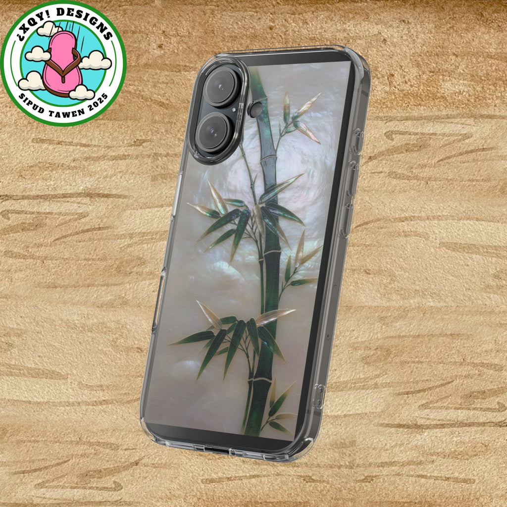 Phone Case, Mother of Pearl Bamboo Floral Design Impact-Resistant Cover, Protective Shell, Unique Gift, Accessories