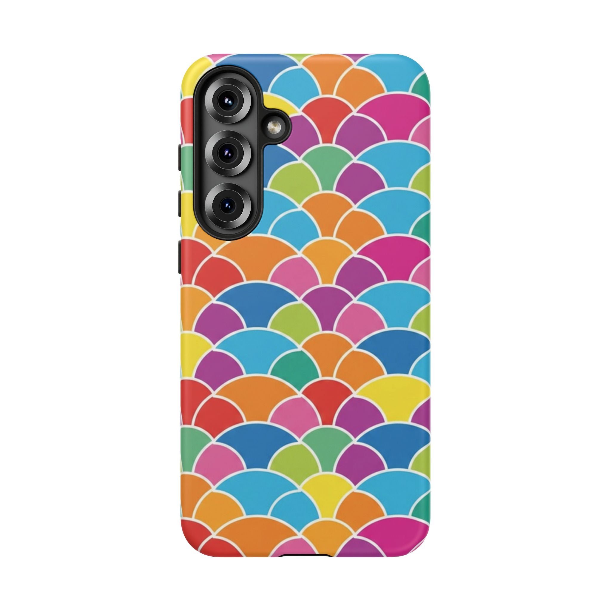 Colorful Scallop Pattern Phone Case Vibrant Protective Mermaid Scales Cover Eye-Catching Abstract Design for Samsung iPhone Pixel Models