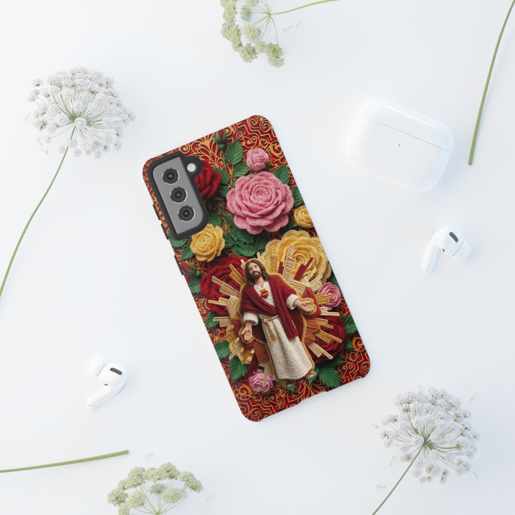 Jesus Resurrection faux-yarn phone case | Resurrection artwork phone case
