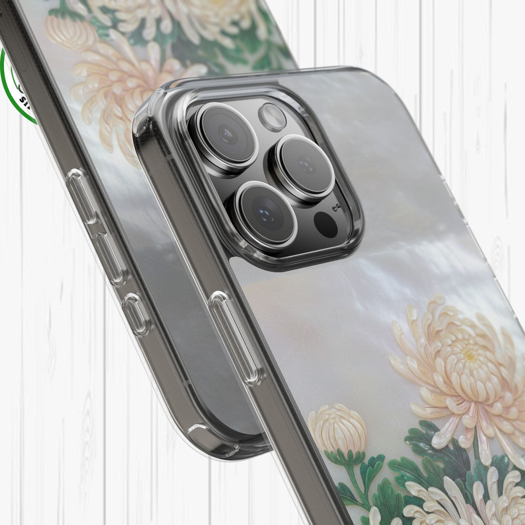 Mother of pearl inlay Phone Case Nacre art panel Chinese mother of pearl flowers Chrysanthemum wall art design elegant luxury  gift