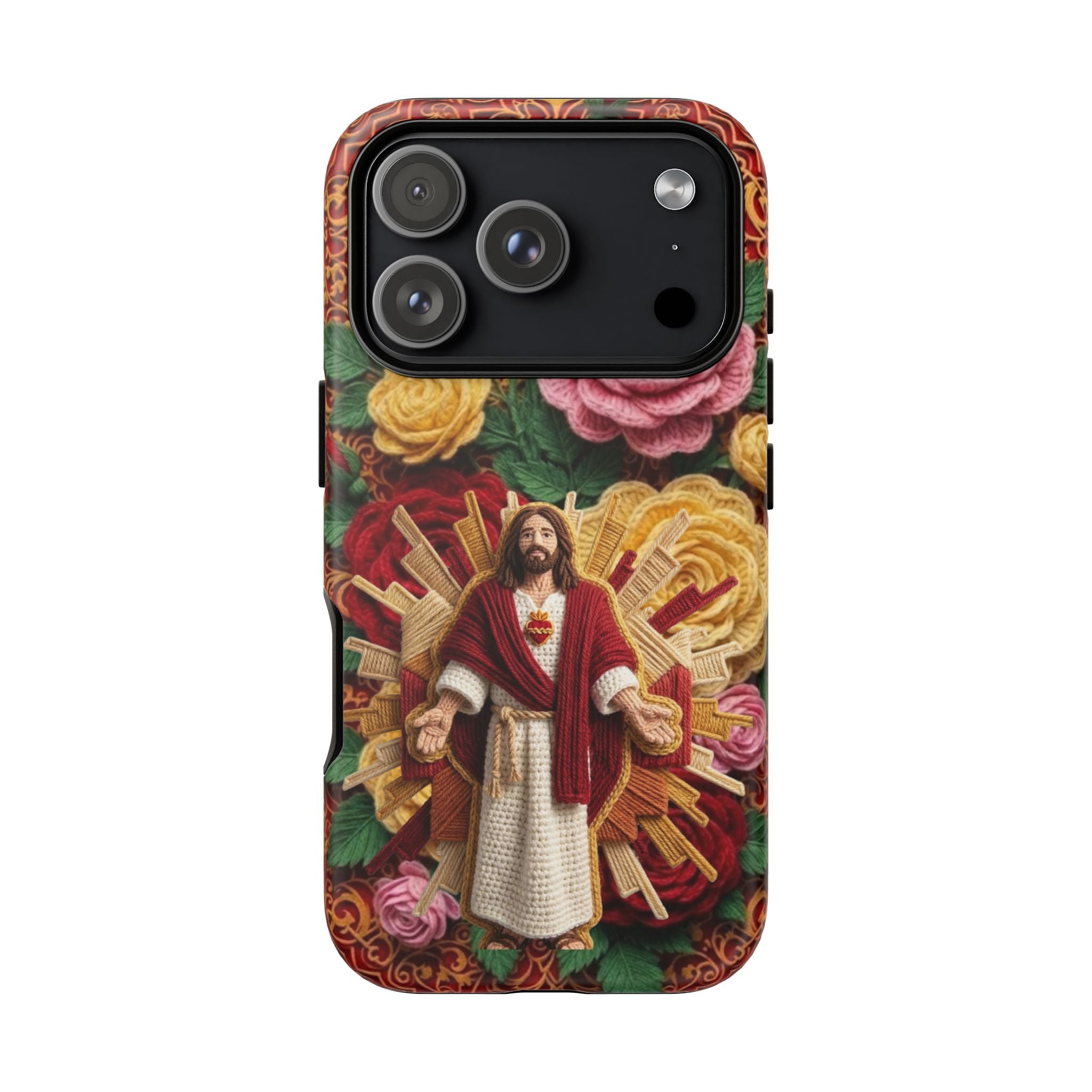 Jesus Resurrection faux-yarn phone case | Resurrection artwork phone case