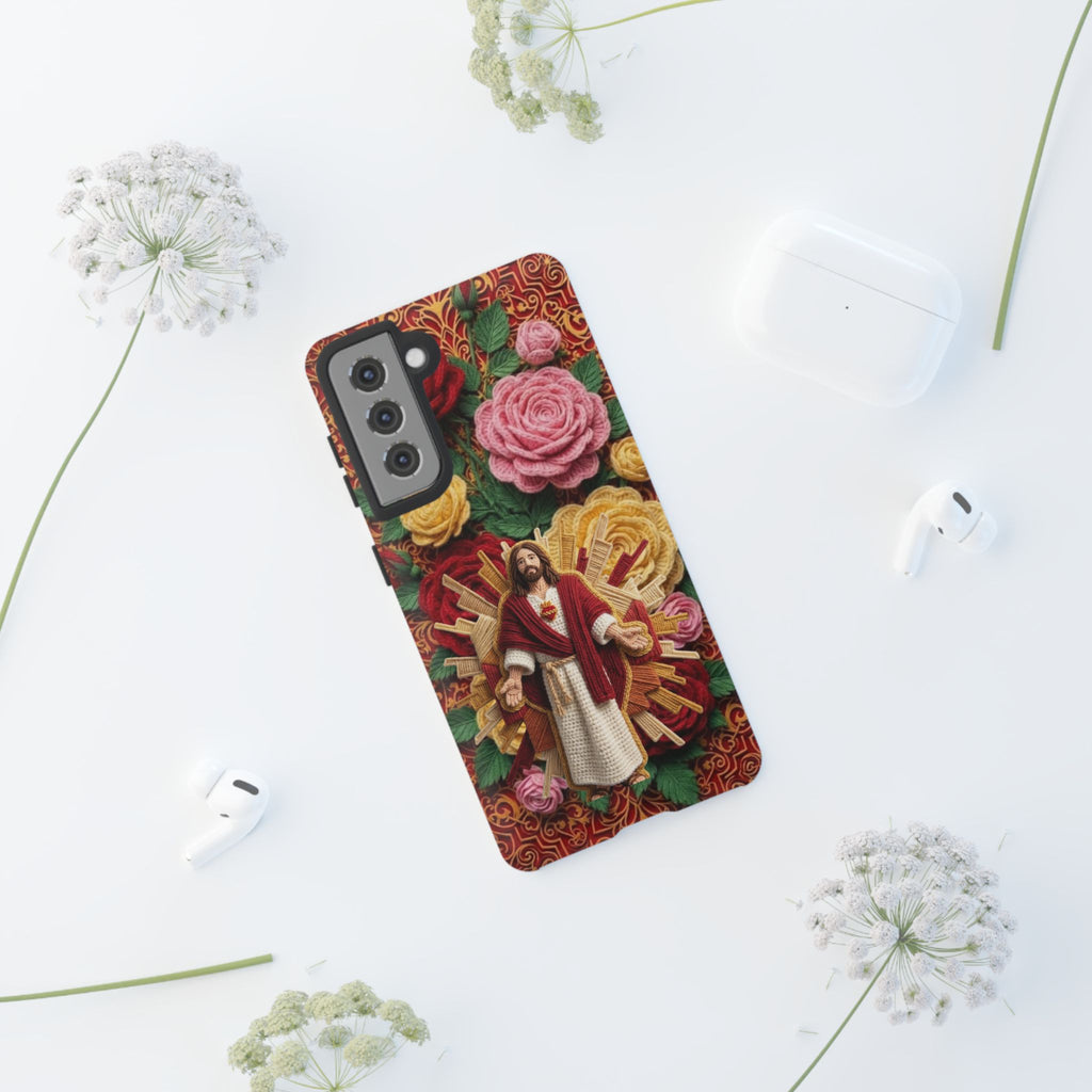 Jesus Resurrection faux-yarn phone case | Resurrection artwork phone case