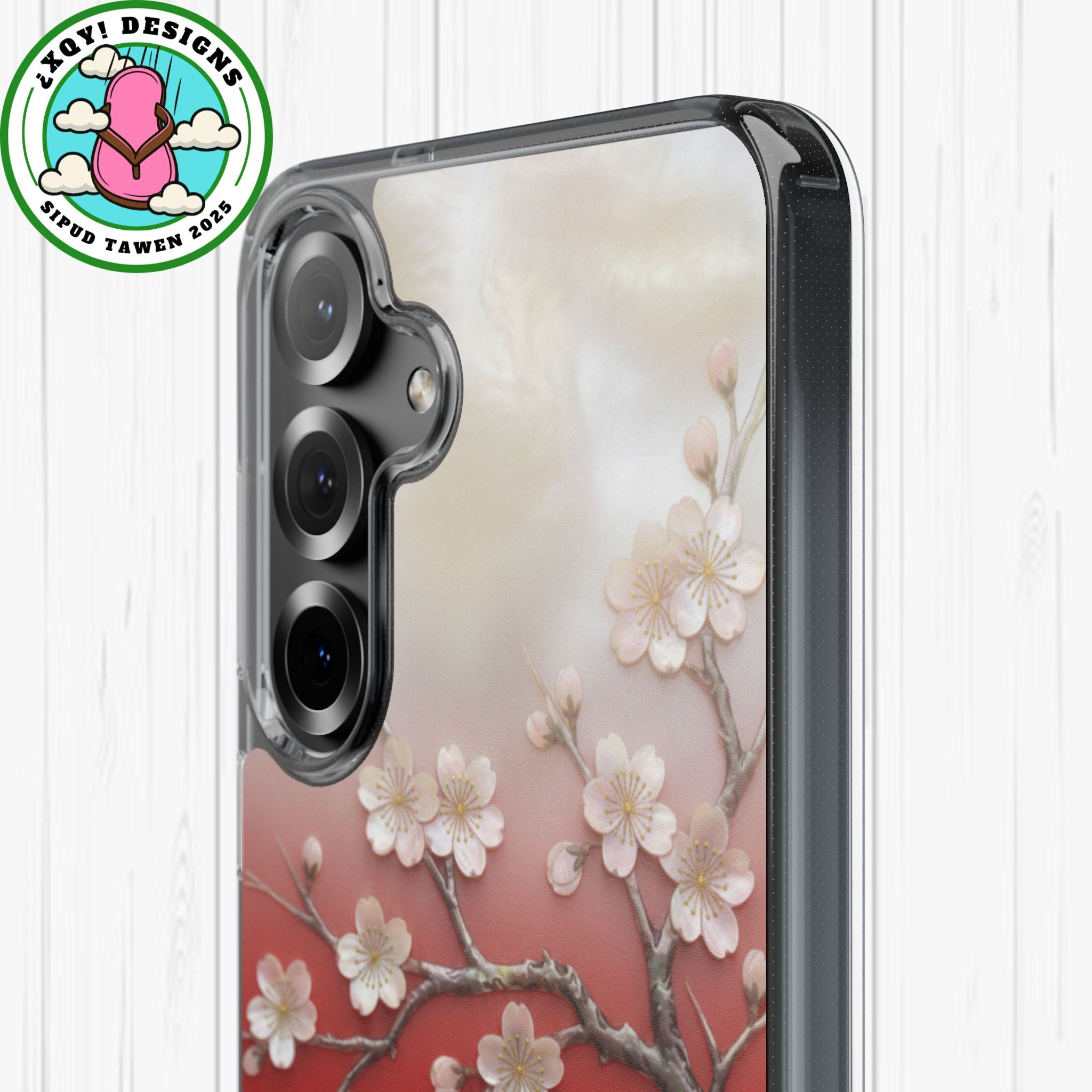 Mother of Pearl Floral Phone Case Elegant Sakura Design Asian Inspired Shell Inlay Artwork Japanese Blossom Decor Mobile Cover