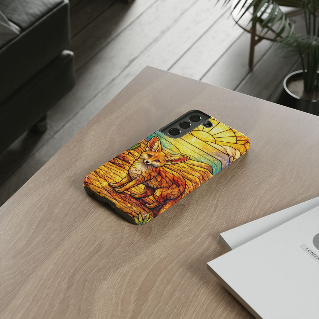 Desert Fox Stained Glass Phone Case — Galaxy & iPhone Pixel Compatible