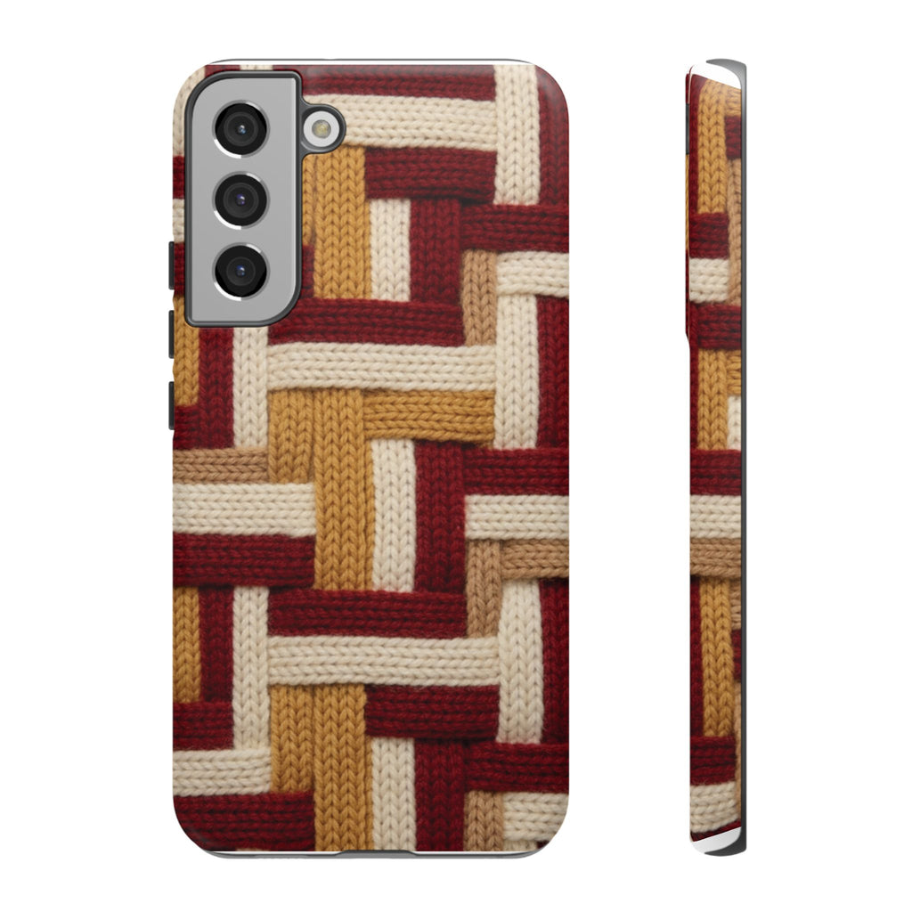 Yarn Pattern Phone Case Cozy Knit Texture Smartphone Protective Cover Elegant Design Mobile Device Cases for Samsung iPhone Pixel Models