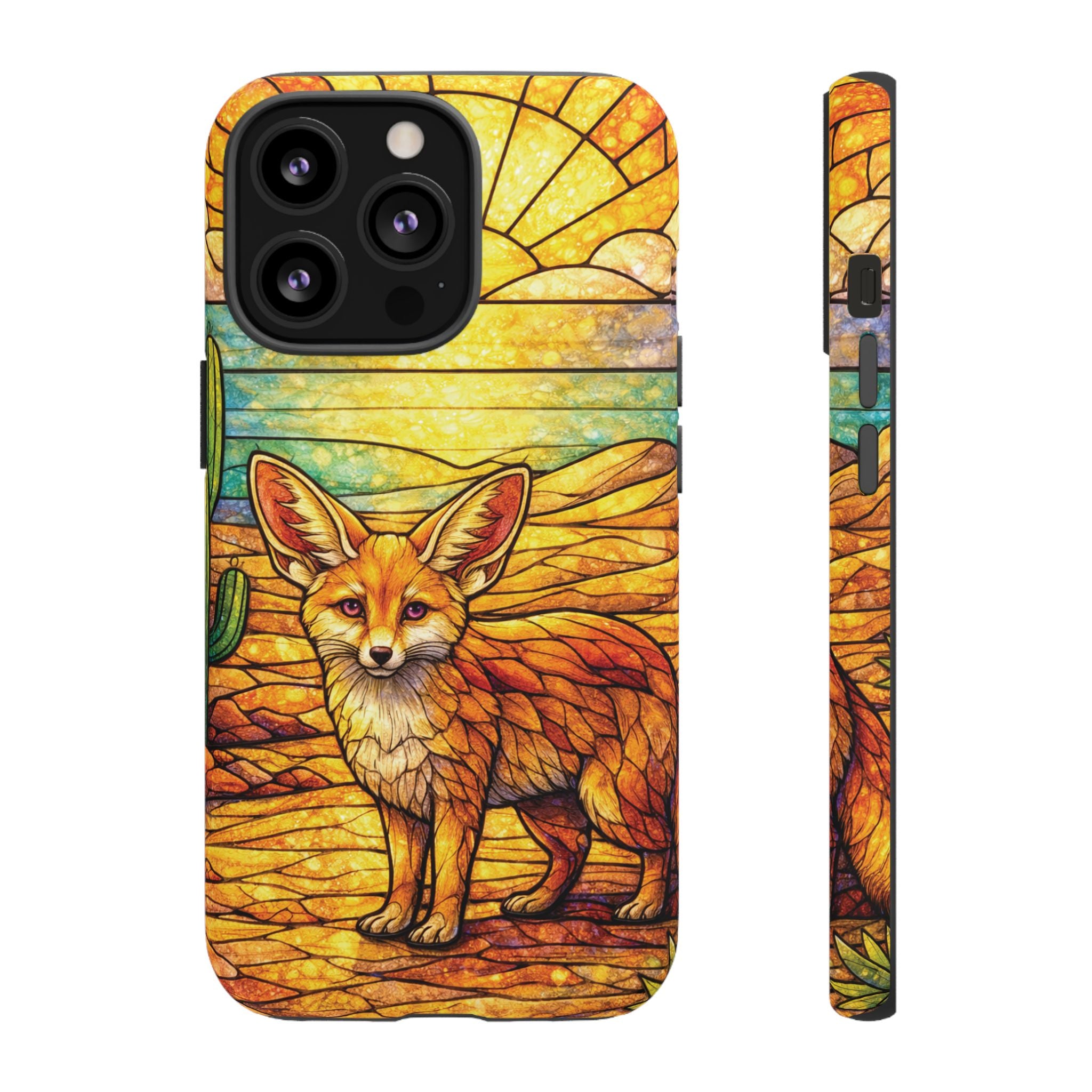Desert Fox Stained Glass Phone Case — Galaxy & iPhone Pixel Compatible