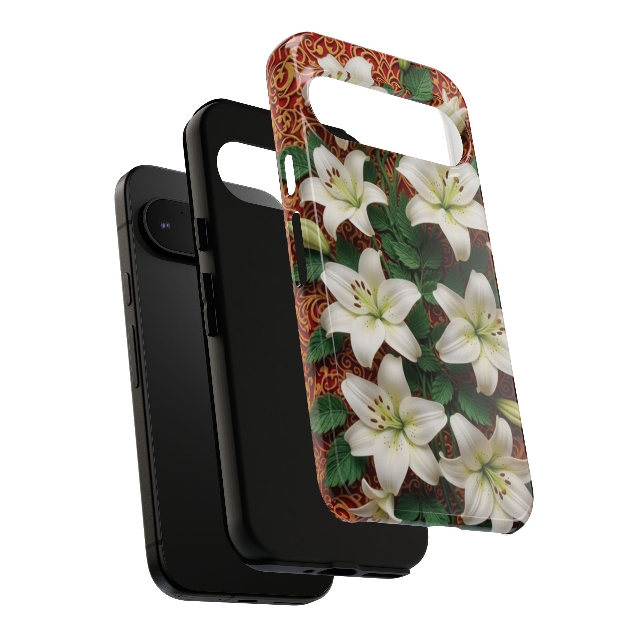 Luxury Lily Phone Case Elegant Floral Ornate Botanical Style Pristine White Bloom Motif Unique Accessory for iPhone Samsung Pixel Devices