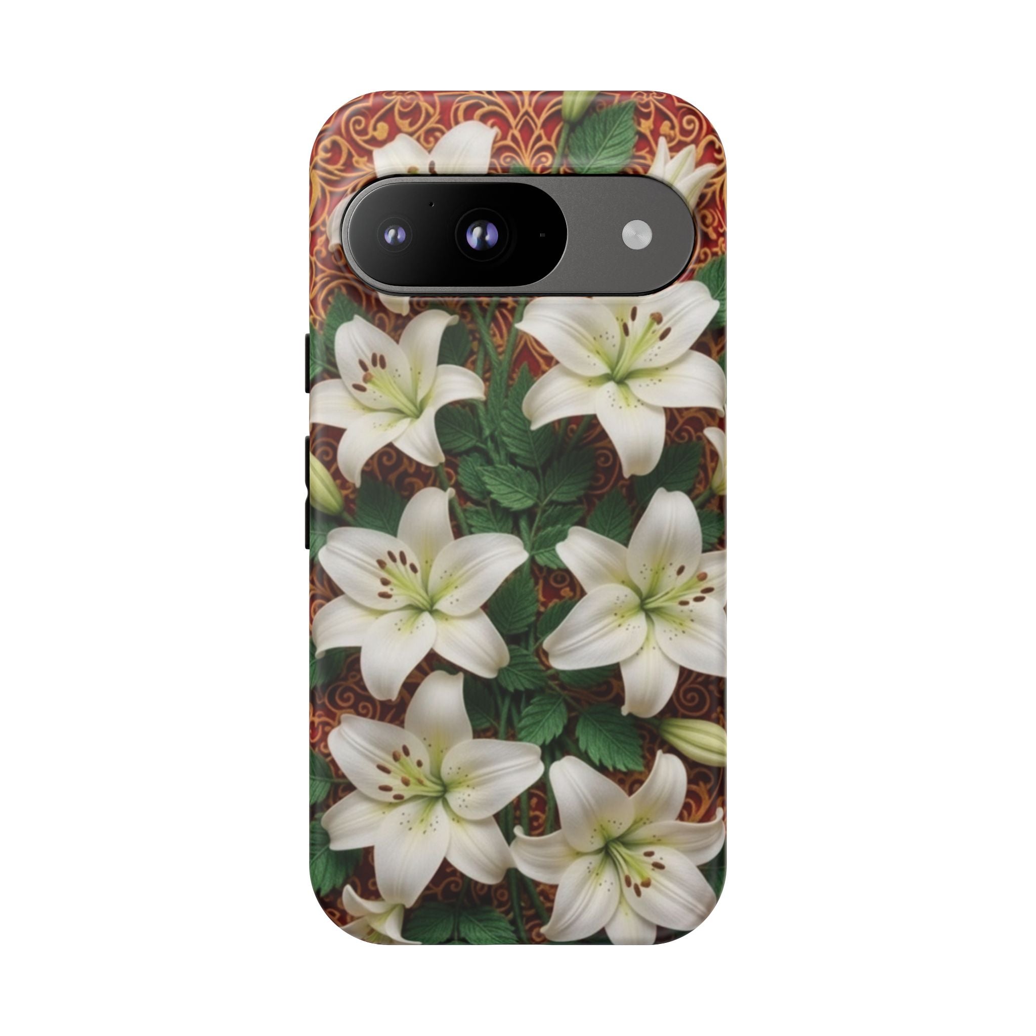 Luxury Lily Phone Case Elegant Floral Ornate Botanical Style Pristine White Bloom Motif Unique Accessory for iPhone Samsung Pixel Devices
