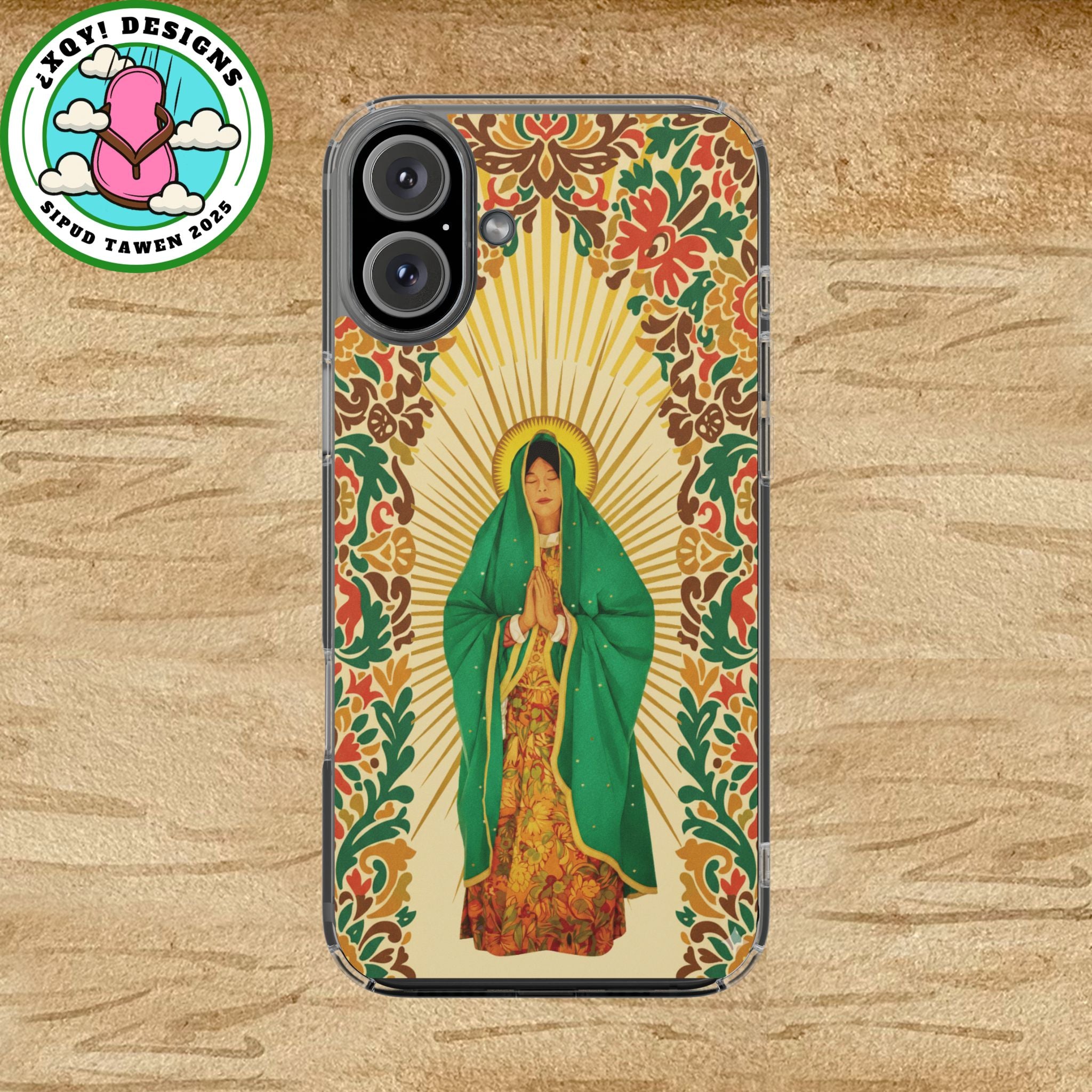 Virgin of Guadalupe Phone Case — Cut-Paper Style Religious Christian iPhone Samsung Pixel