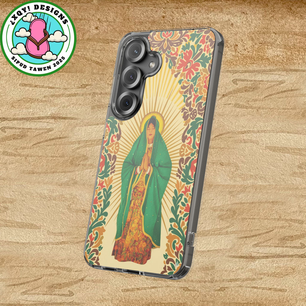 Virgin of Guadalupe Phone Case — Cut-Paper Style Religious Christian iPhone Samsung Pixel