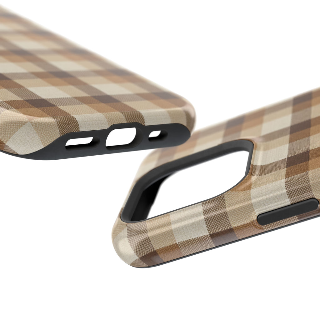 Brown Plaid Pattern Impact-Resistant Case | Checkered Phone Case