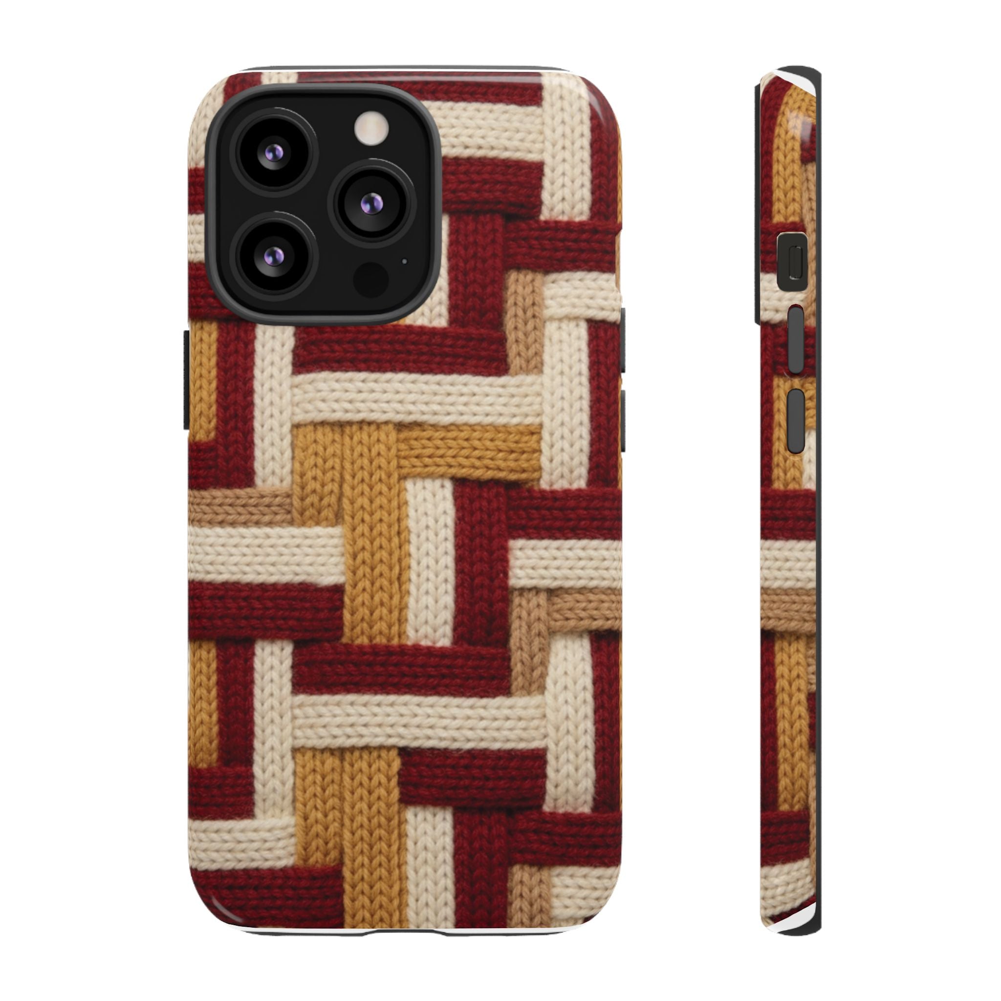 Yarn Pattern Phone Case Cozy Knit Texture Smartphone Protective Cover Elegant Design Mobile Device Cases for Samsung iPhone Pixel Models