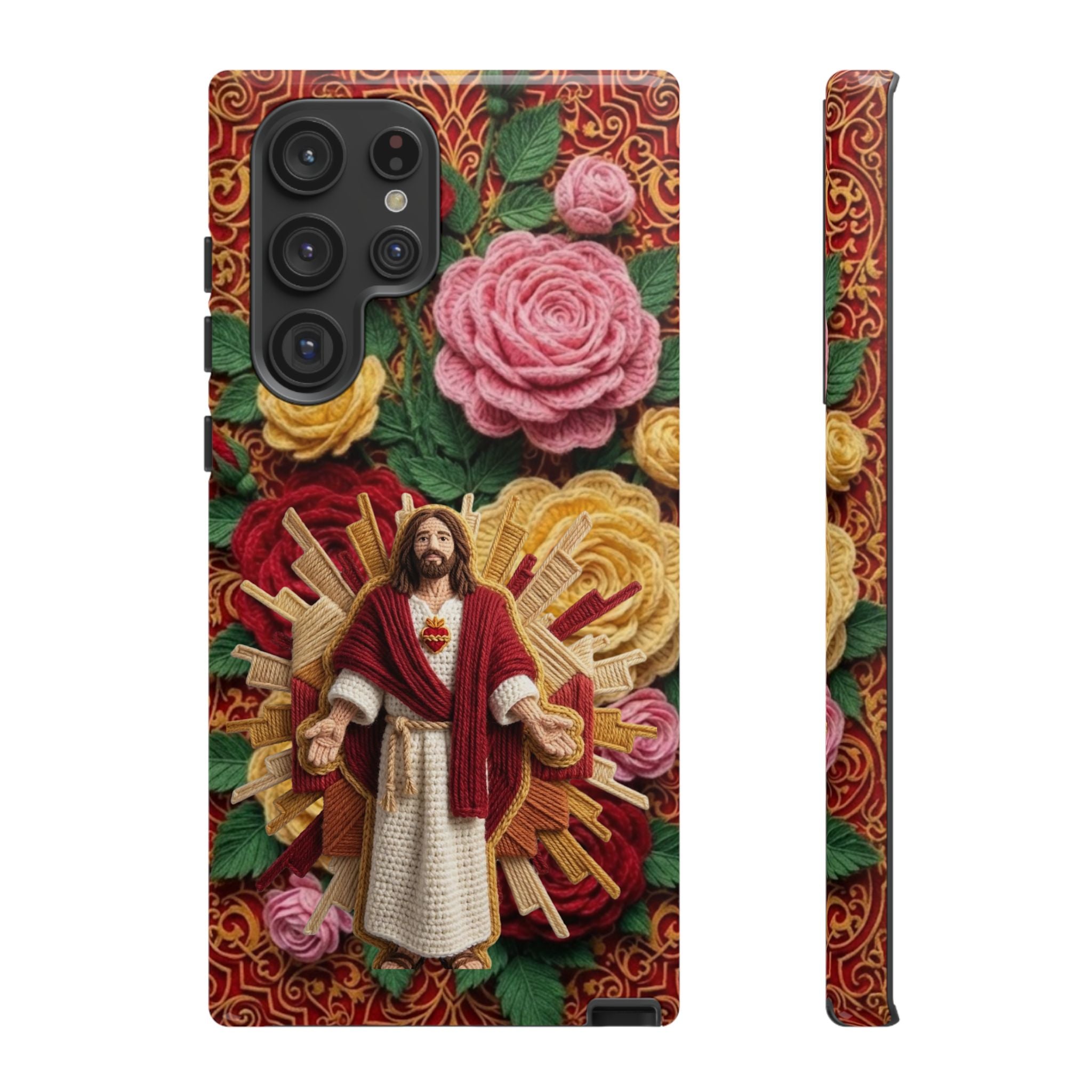 Jesus Resurrection faux-yarn phone case | Resurrection artwork phone case