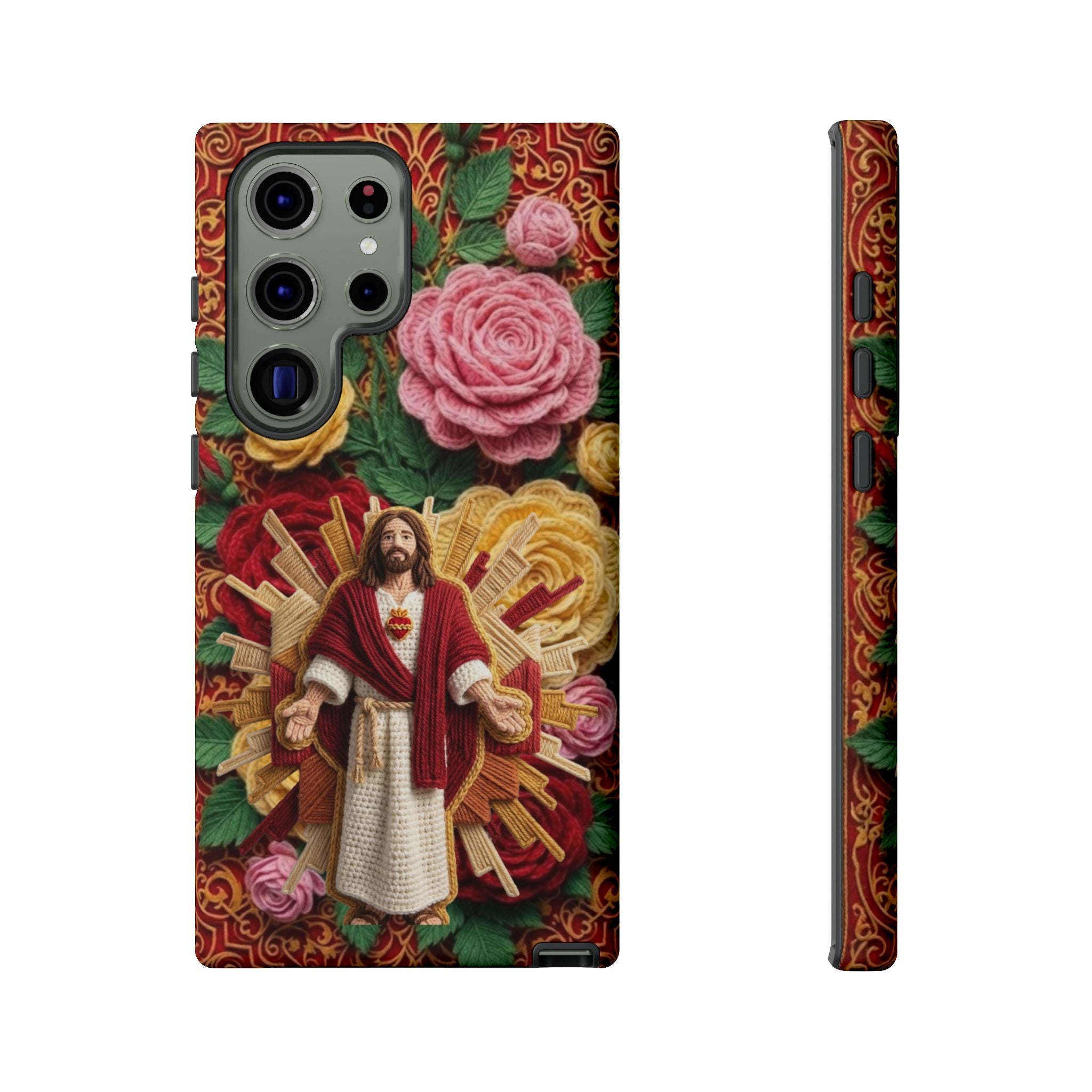 Jesus Resurrection faux-yarn phone case | Resurrection artwork phone case
