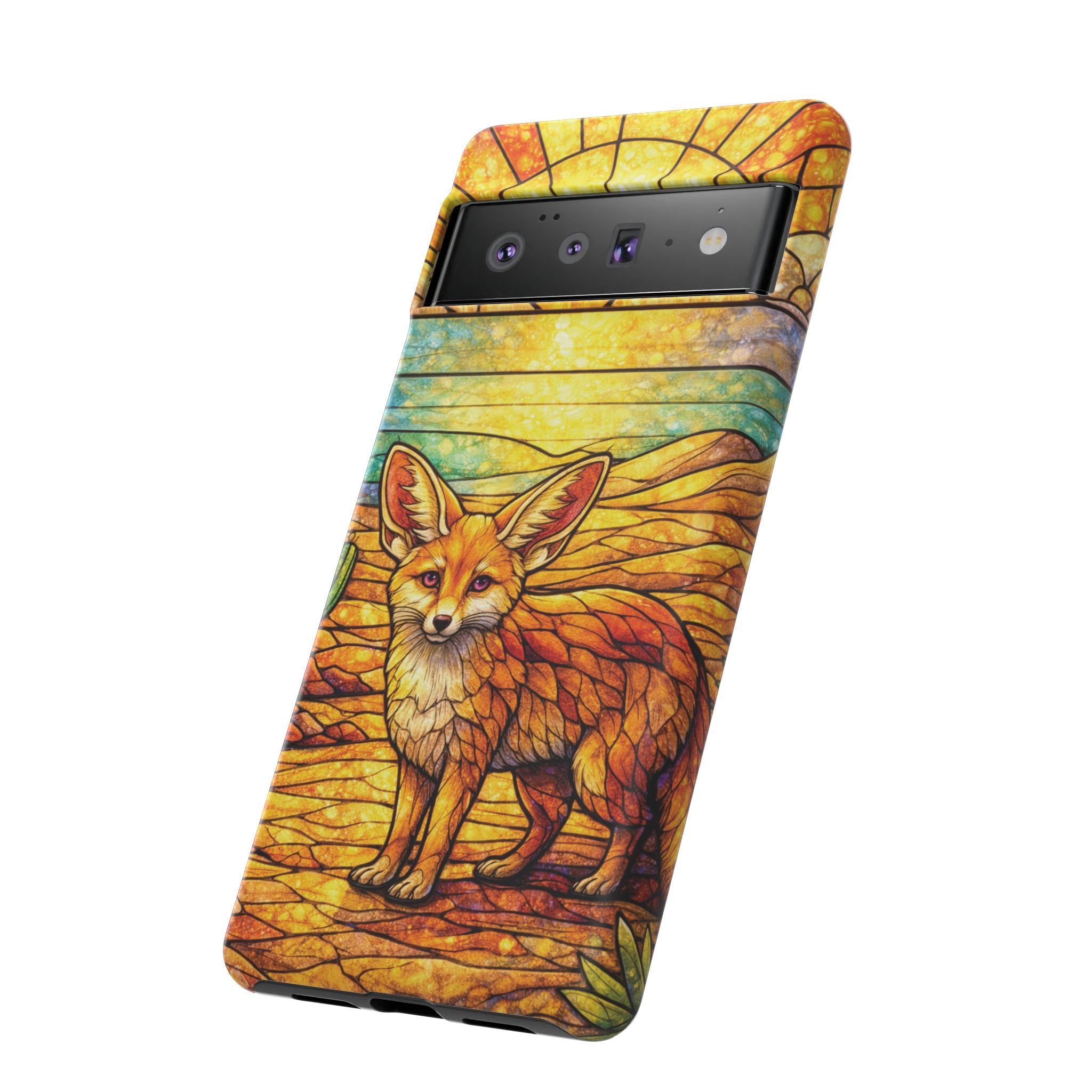 Desert Fox Stained Glass Phone Case — Galaxy & iPhone Pixel Compatible