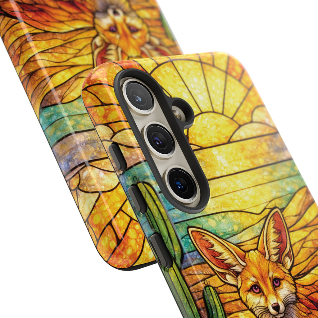 Desert Fox Stained Glass Phone Case — Galaxy & iPhone Pixel Compatible