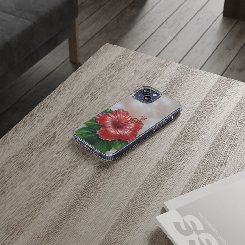 Unique Red flower art Phone Case Floral relief carving Red hibiscus sculpture Decorative tropical flower decor vibrant artistic