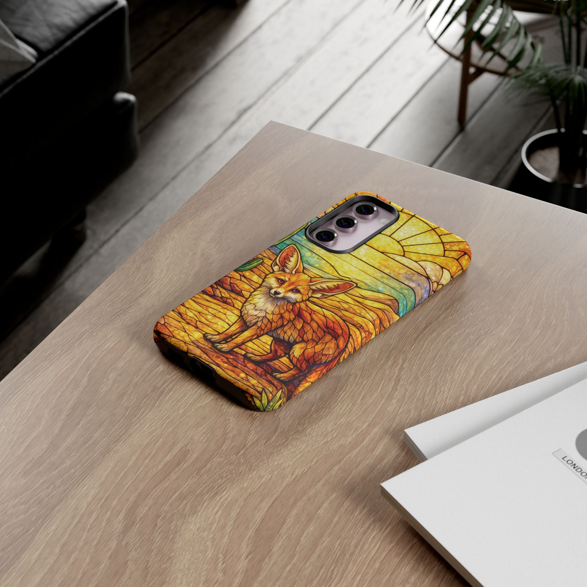 Desert Fox Stained Glass Phone Case — Galaxy & iPhone Pixel Compatible