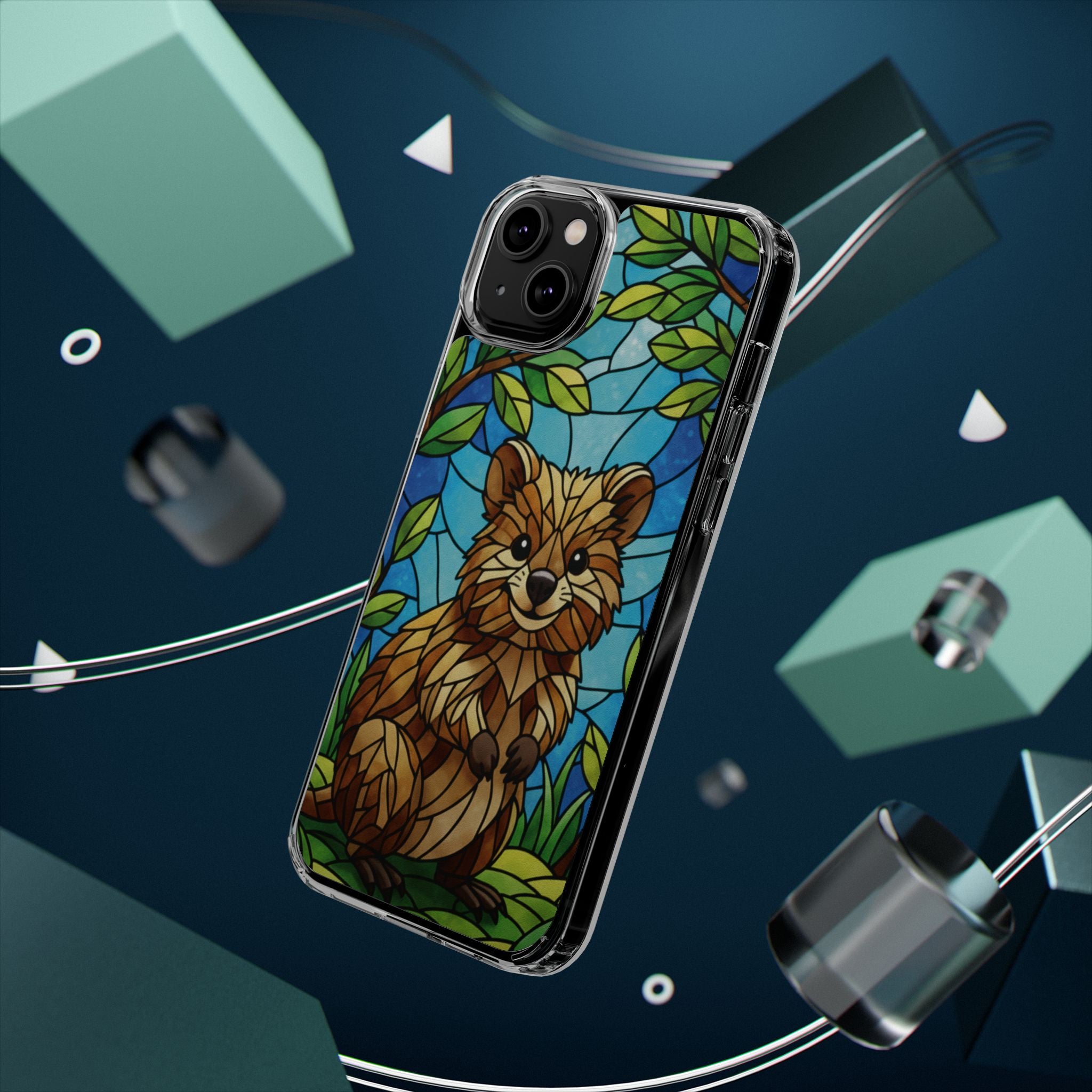 Quokka Phone Case Design Art Mobile Cover Phone Protection Device Skin Animal Print Stained Glass Art Australian Wildlife Gift Idea Phone