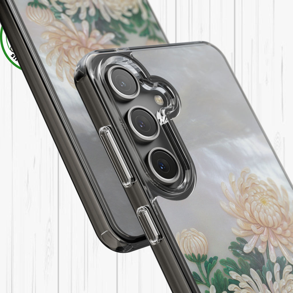 Mother of pearl inlay Phone Case Nacre art panel Chinese mother of pearl flowers Chrysanthemum wall art design elegant luxury  gift