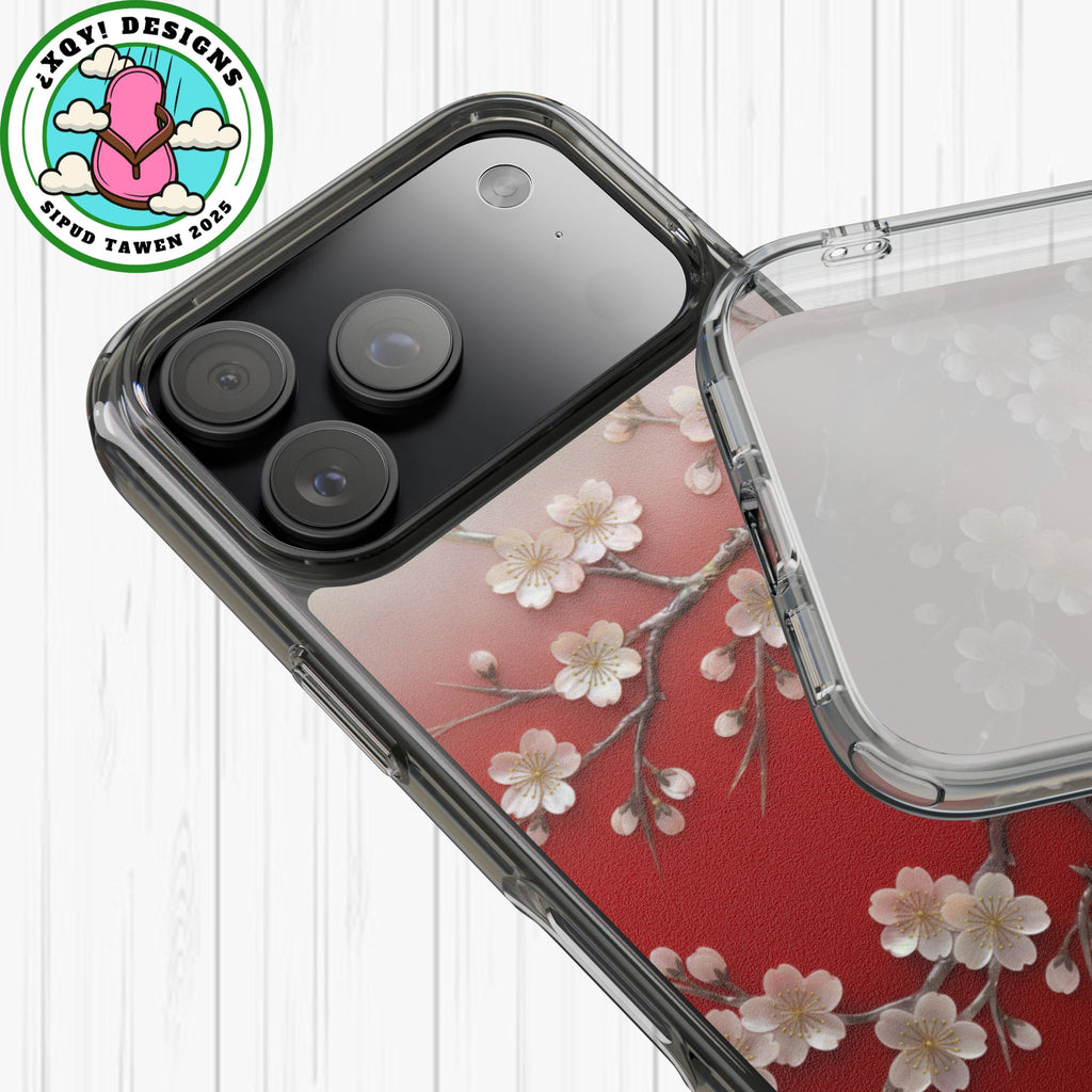 Mother of Pearl Floral Phone Case Elegant Sakura Design Asian Inspired Shell Inlay Artwork Japanese Blossom Decor Mobile Cover