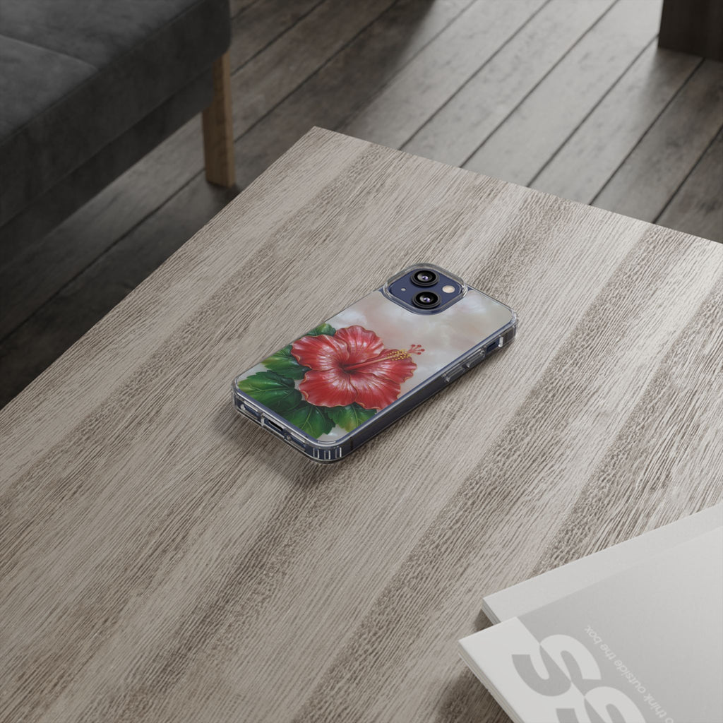 Unique Red flower art Phone Case Floral relief carving Red hibiscus sculpture Decorative tropical flower decor vibrant artistic