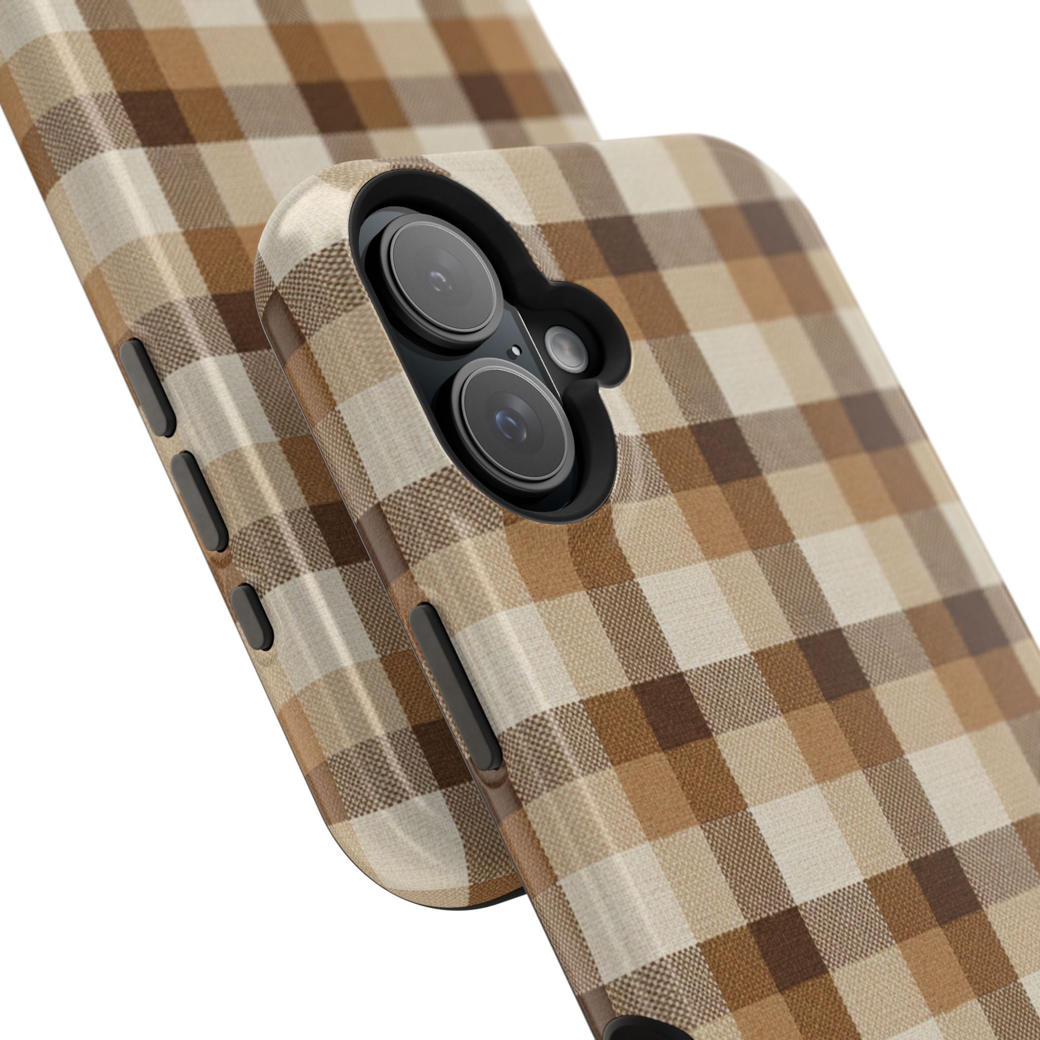 Brown Plaid Pattern Impact-Resistant Case | Checkered Phone Case