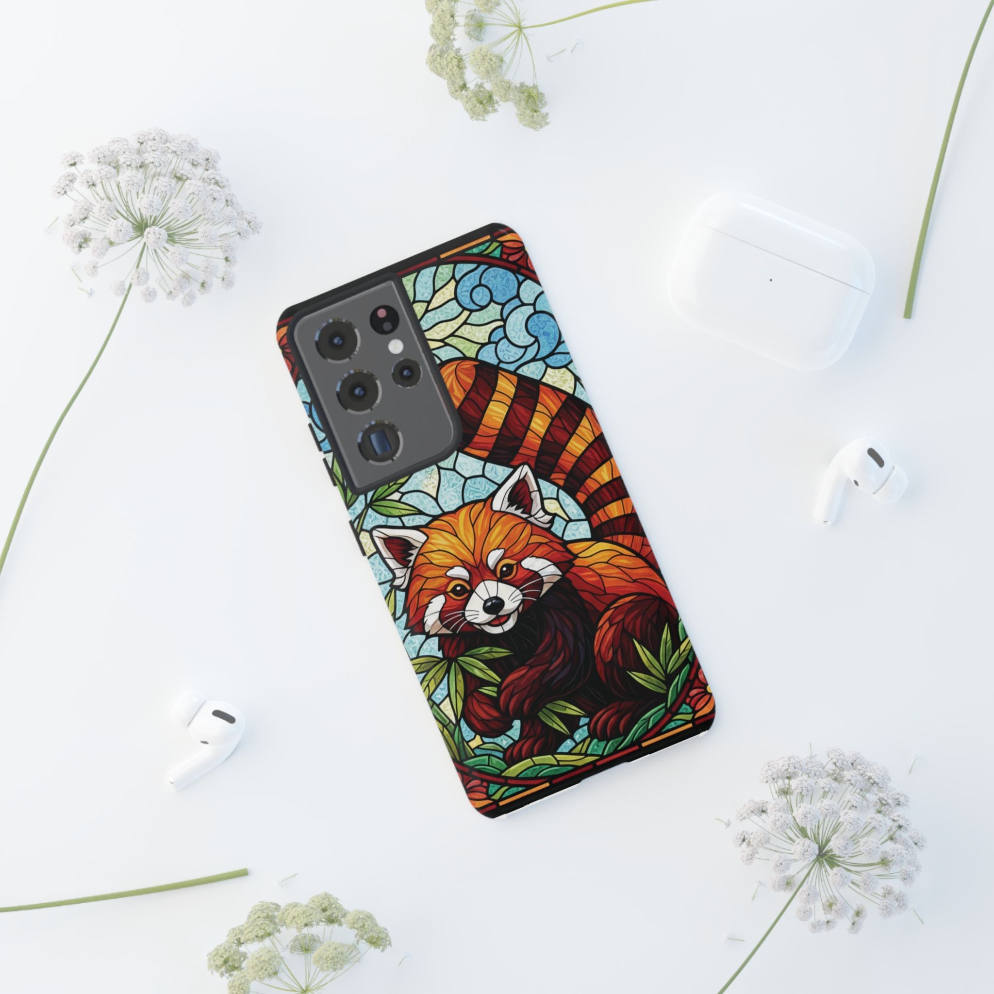 Red Panda Stained Glass Phone Case | Samsung iPhone Pixel